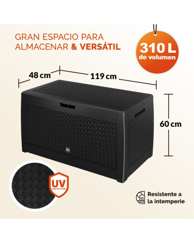 Gartenbox Matuba 310L Anthrazit Flechtoptik